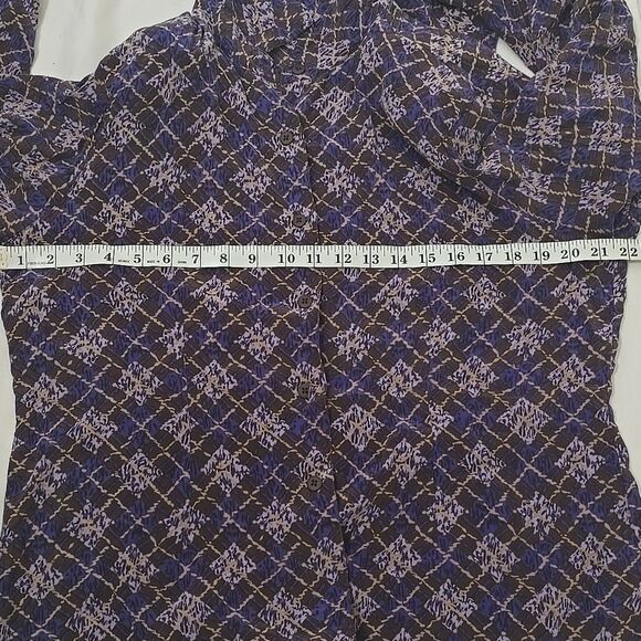 Silk LORE by Beth silk Blouse Size L - Picture 5 of 8